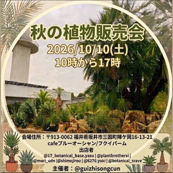 秋の植物販売会（cafe BLUE OCEAN / フクイパーム）