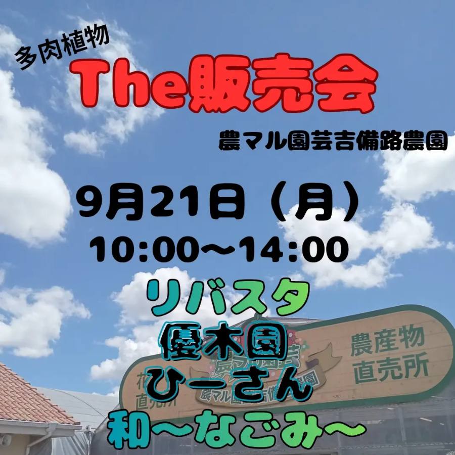 多肉植物『The販売会』（農マル園芸吉備路農園）