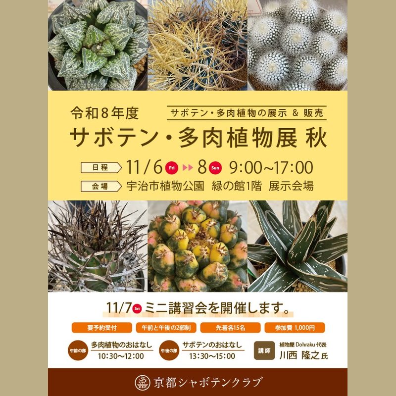 サボテン・多肉植物展 秋（宇治市植物公園）